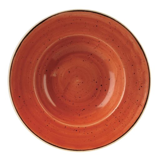 Churchill Stonecast Round Wide Rim Bowl Spiced Orange 277mm (Pack of 12) (DF794)