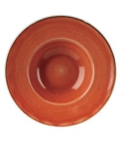 Churchill Stonecast Round Wide Rim Bowl Spiced Orange 239mm (Pack of 12) (DF795)