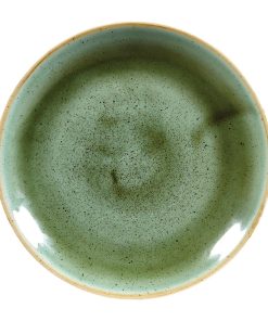 Churchill Stonecast Round Coupe Plates Samphire Green 165mm (Pack of 12) (DF997)