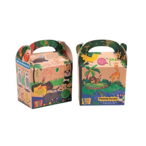 Crafti's Kids Recycled Kraft Bizzi Meal Boxes Safari and Zoo (Pack of 200) (DK365)