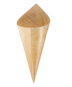Fiesta Green Biodegradable Wooden Canape Cones 75mm (Pack of 100) (DK389)