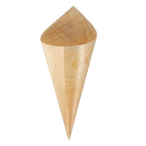 Fiesta Green Biodegradable Wooden Canape Cones 75mm (Pack of 100) (DK389)