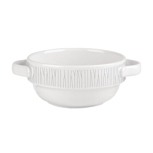 Churchill Bamboo Handled Stacking Soup Bowl 14oz (Pack of 6) (DK412)