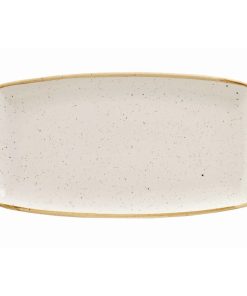 Churchill Stonecast Rectangular Plate Barley White 350 x 185mm (DK527)
