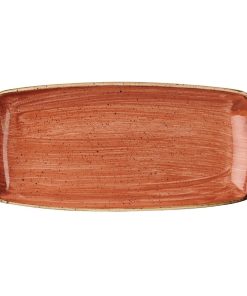 Churchill Stonecast Rectangular Plate Spiced Orange 350 x 185mm (DK544)