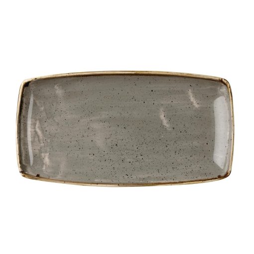 Churchill Stonecast Rectangular Plate Peppercorn Grey 350 x 185mm (Pack of 6) (DK561)