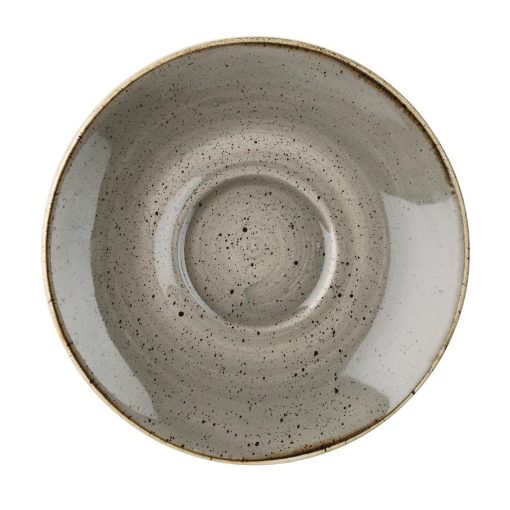 Churchill Stonecast Round Cappuccino Saucers Peppercorn Grey 158mm (DK567)