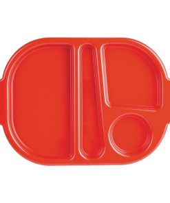 Kristallon Small Polycarbonate Compartment Food Trays Red 322mm (DL126)