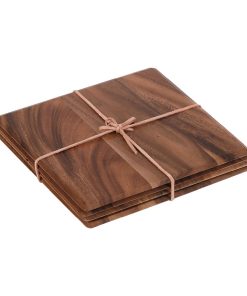 Square Acacia Table Mat (Pack of 4) (DL134)