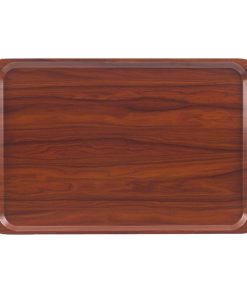 Cambro Walnut Laminate Room Service Tray With Handles 640mm (DL156)