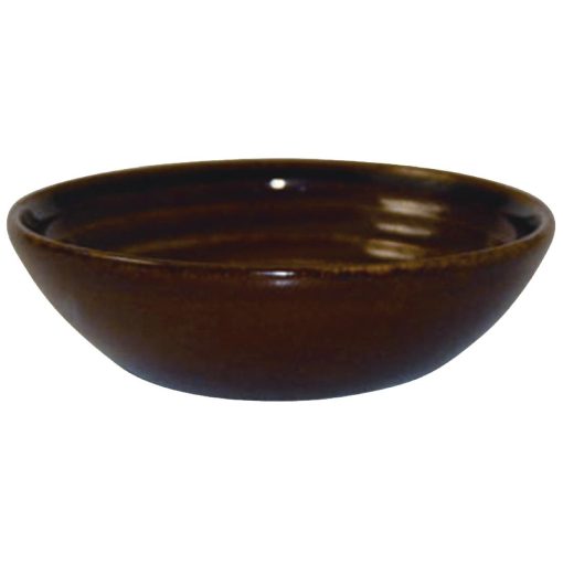 Churchill Bit on the Side Brown Ripple Dip Dishes 113mm (Pack of 12) (DL422)