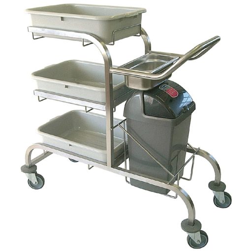 Craven 3 Tier Epoxy Coated Bussing Trolley (DL454)