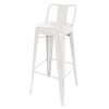 Bolero Bistro Steel High Stool With Backrest White (Pack of 4) (DL890)