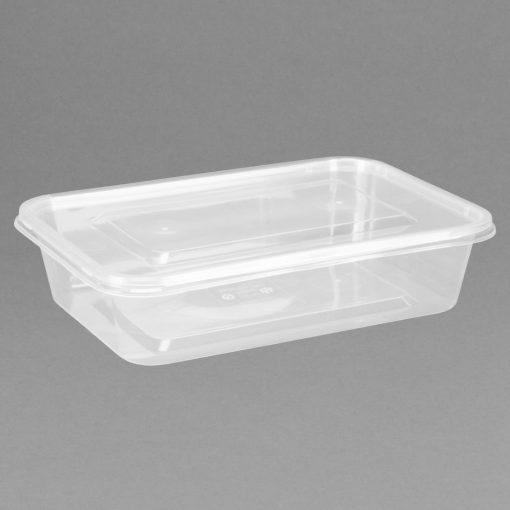 Fiesta Plastic Microwavable Containers With Lid Small 500ml (Pack of 250) (DM181)