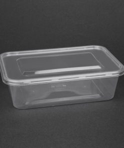 Fiesta Plastic Microwavable Containers With Lid Medium 650ml (Pack of 250) (DM182)