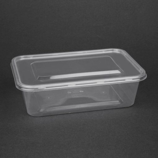 Fiesta Plastic Microwavable Containers With Lid Medium 650ml (Pack of 250) (DM182)