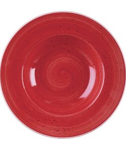 Churchill Stonecast Round Wide Rim Bowl Berry Red 280mm (Pack of 12) (DM466)