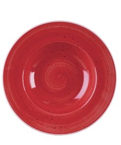 Churchill Stonecast Round Wide Rim Bowl Berry Red 240mm (Pack of 12) (DM467)