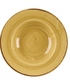 Churchill Stonecast Round Wide Rim Bowl Mustard Seed Yellow 280mm (Pack of 12) (DM468)