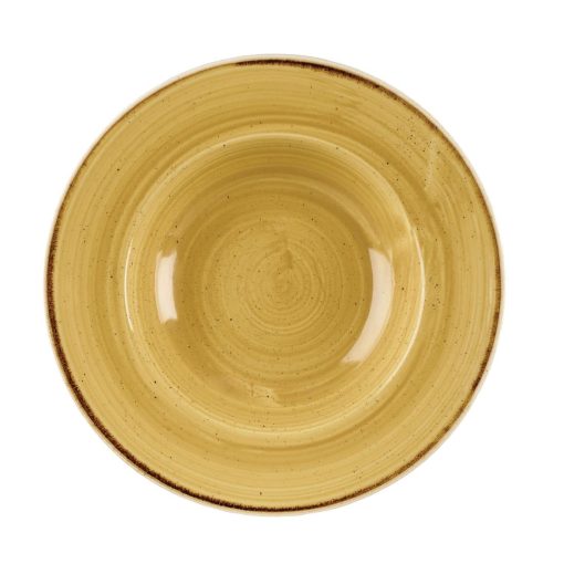 Churchill Stonecast Round Wide Rim Bowl Mustard Seed Yellow 280mm (Pack of 12) (DM468)