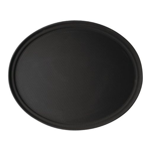 Cambro Camtread Large Fibreglass Oval Non-Slip Tray Black 600mm (DM783)