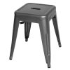 Bolero Bistro Steel Low Stool Gun Metal (Pack Of 4) (DM933)