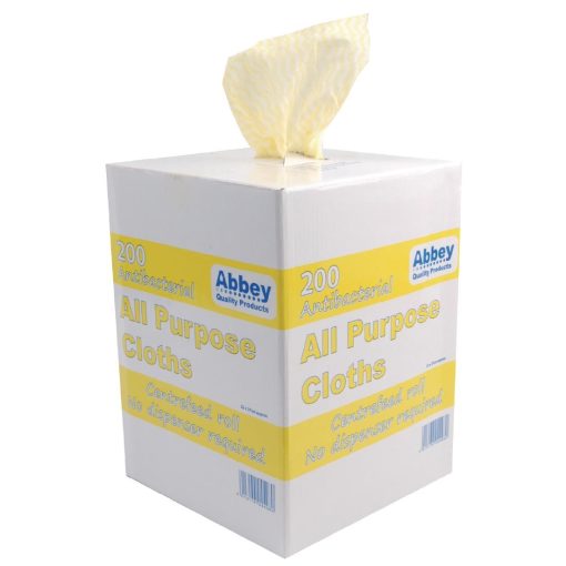 Jantex All-Purpose Antibacterial Cleaning Cloths Yellow (200 Pack) (DN845)