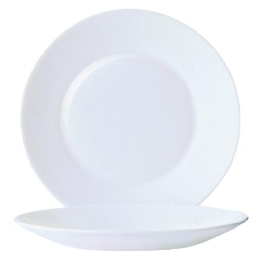 Arcoroc Opal Restaurant Wide Rim Plates 235mm (Pack of 6) (DP065)