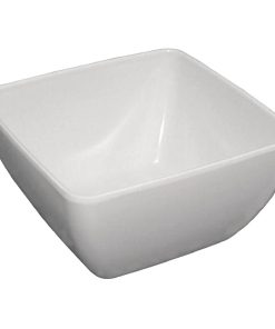 Curved White Melamine Bowl 8in (DP144)