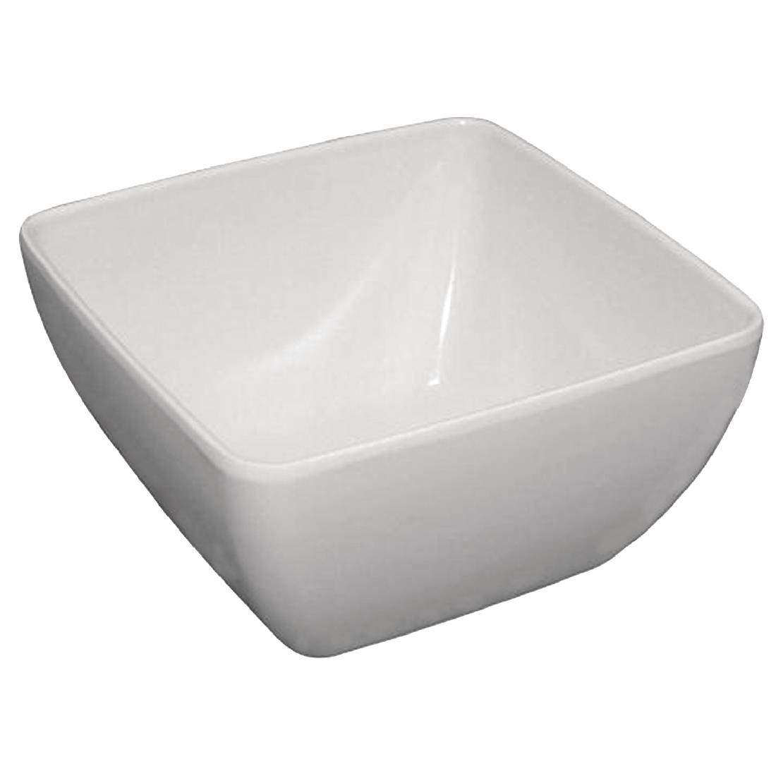 Curved White Melamine Bowl 11in (DP145)