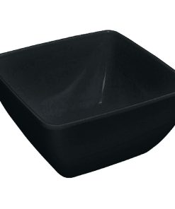 Curved Black Melamine Bowl 8in (DP146)