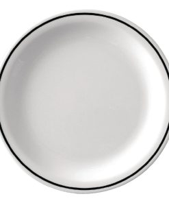 Kristallon Black Band Melamine Dinner Plates 230mm (Pack of 12) (DP984)