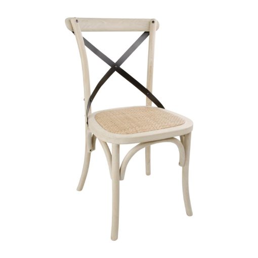 Bolero Bentwood Chairs with Metal Cross Backrest (Pack of 2) (DR306)