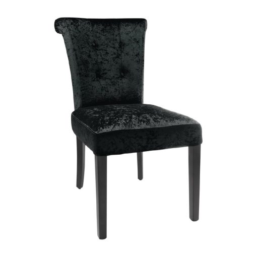 Bolero Black Crushed Velvet Dining Chair (Pack of 2) (DR307)