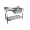Holmes Fully Assembled Stainless Steel Sink Left Hand Drainer 1200mm (DR383)