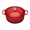 Le Creuset Cast Iron Round Casserole 28cm 6.7L Cerise (DR455)