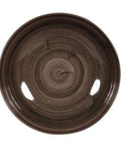 Churchill Stonecast Patina Coupe Plates Black 217mm (Pack of 12) (DR652)