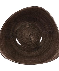 Churchill Stonecast Patina Triangular Bowls Black 235mm (Pack of 12) (DR656)