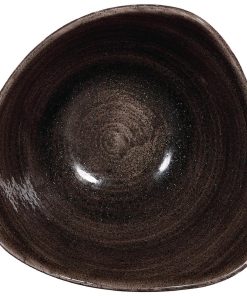 Churchill Stonecast Patina Triangular Bowls Black 153mm (Pack of 12) (DR657)
