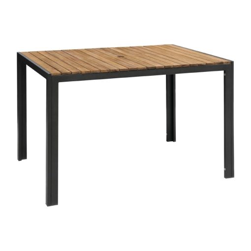 Bolero Acacia Wood and Steel Rectangular Table 1200mm (DS153)