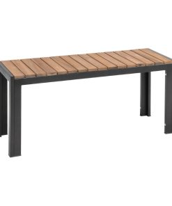 Bolero Rectangular Steel and Acacia Benches 1000mm (Pack of 2) (DS154)
