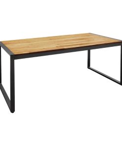 Bolero Acacia Wood and Steel Rectangular Industrial Table 1800mm (DS157)
