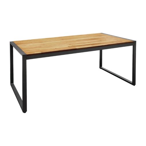 Bolero Acacia Wood and Steel Rectangular Industrial Table 1800mm (DS157)