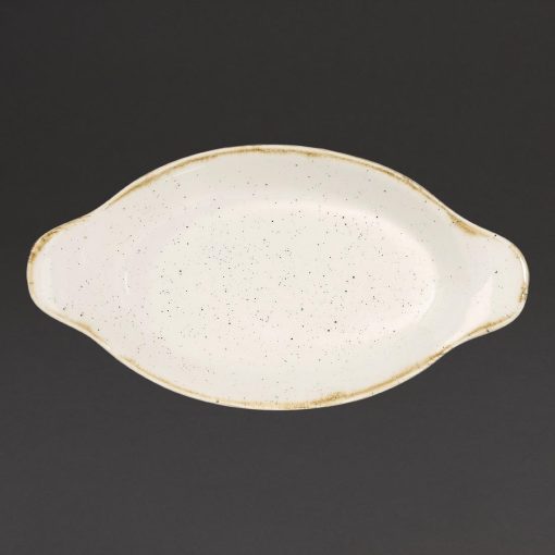 Churchill Stonecast Oval Eared Dishes Barley White 232mm (Pack of 6) (DS490)