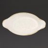 Churchill Stonecast Oval Eared Dishes Barley White 205mm (Pack of 6) (DS491)