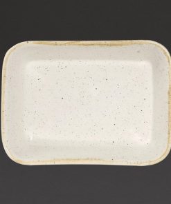 Churchill Stonecast Deep Rectangular Dishes Barley White 160mm (Pack of 12) (DS494)