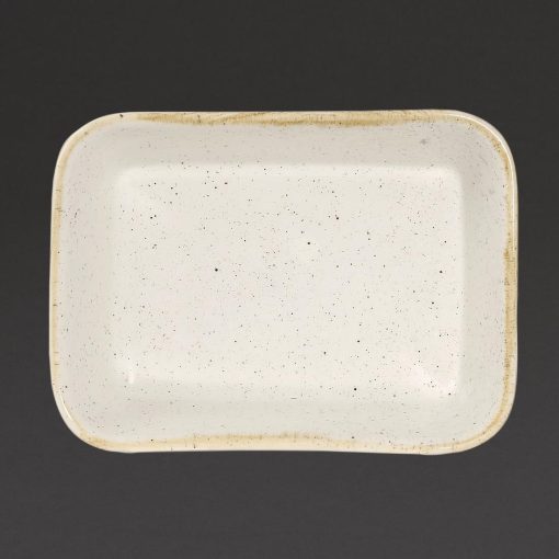 Churchill Stonecast Deep Rectangular Dishes Barley White 160mm (Pack of 12) (DS494)