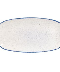 Churchill Stonecast Hints Oblong Plates Indigo Blue 355mm (Pack of 6) (DS585)