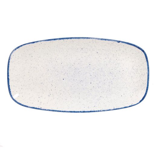 Churchill Stonecast Hints Oblong Plates Indigo Blue 355mm (Pack of 6) (DS585)