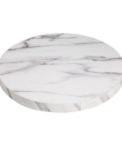 Bolero Pre-drilled Round Table Top Marble Effect 600mm (DT445)